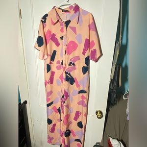 Shein Curve XL Abstract Art Jumpsuit